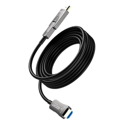 Cable HDMI Óptico Activo| 4K Real | 15 m | 18 Gbps | 4K@60Hz 4:4:4 | HDMI 2.0b | HDCP 2.2 | HDR | ARC | Conector RX Desmontable | Plug and Play