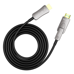 Cable HDMI Óptico Activo| 4K Real | 15 m | 18 Gbps | 4K@60Hz 4:4:4 | HDMI 2.0b | HDCP 2.2 | HDR | ARC | Conector RX Desmontable | Plug and Play