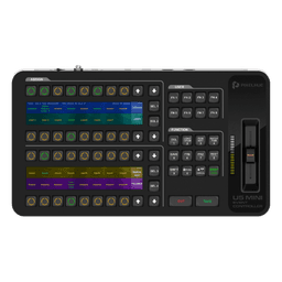 Controlador de Eventos Compacto U5MINI / Pantalla Táctil Principal 21.5" / Pantalla Inteligente 8" / 87 Botones LCD Programables / 4 Encoders y 8 Faders / Control MIDI y KVM / Diseño Plegable / Software PixelFlow / HDMI 2.0 / 12G-S