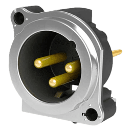Conector XLR Macho / 3 Polos / Montaje Vertical PCB / Carcasa Metálica / Pines Chapados en Oro / Diseño Ultra Compacto