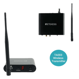 Transmisor Inalámbrico Silent Disco / Sonido HiFi de Alta Fidelidad / Entrada de Micrófono y RCA / Batería 1000 mAh / Alcance 300 m (984 ft) / Portátil y Duradero
