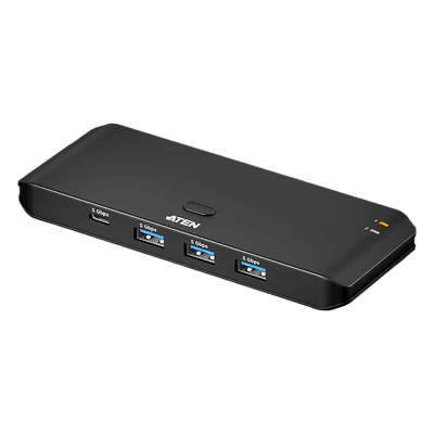 Sharing Switch USB 3.2 Gen 1 Essentials | 2 x 4 Puertos | 5 Gbps | InstaSync | Boton Integrado | Selector Remoto | Diseño Compacto