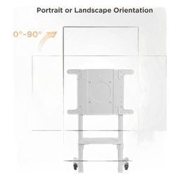 Soporte Móvil para Pantalla / Rotación 0° a 90° / 37" a 70" / VESA 200x200 a 600x400 / Carga 70 kg (154 lbs) / Ruedas con Bloqueo / Blanco