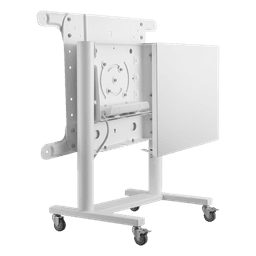 Soporte Móvil para Pantalla / Rotación 0° a 90° / 37" a 70" / VESA 200x200 a 600x400 / Carga 70 kg (154 lbs) / Ruedas con Bloqueo / Blanco