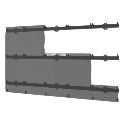Sistema de Montaje Universal para paneles LED dvLED / SEAMLESS Connect / 5x5 Paneles / Capacidad (284.1 kg) / Aluminio / Ajuste de Precisión / Hasta 135" 3.05 x 1.69 m