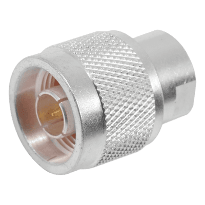 Adaptador UNIDAPT Hembra a N Macho. Plata-Oro-Teflón.
