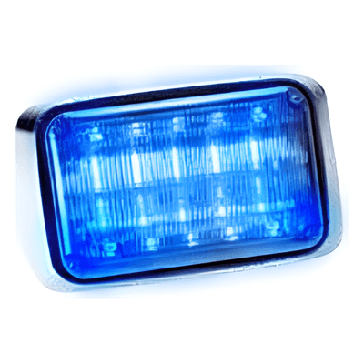 Luz de advertencia Quadraflare LED con flasher integrado y mica transparente, color azul