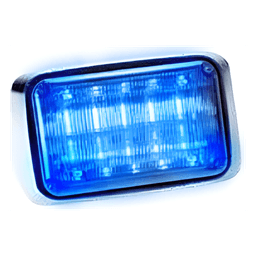 Luz de advertencia Quadraflare LED con flasher integrado y mica transparente, color azul