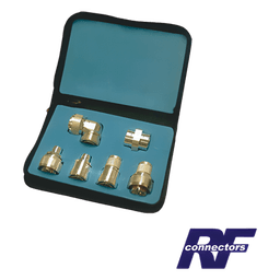 Kit de Adaptadores RF / 7-16 DIN y N / 6 Piezas / Rectos y Angulares / Telecomunicaciones