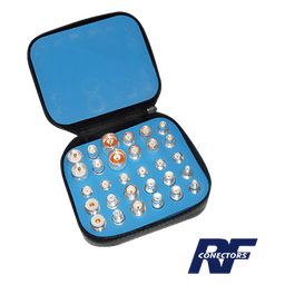 Kit Universal de Adaptadores UNIDAPT de 30 piezas con baño de Plata, en estuche, esponja y ziper.â€‹