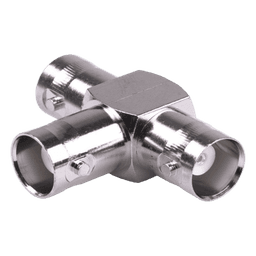 Adaptador RF / Triple BNC Hembra en T / 50 Ohm / Cuerpo Niquelado / Contacto Plateado / Aislante Teflón