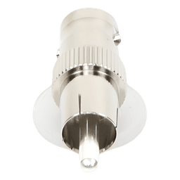 Adaptador Coaxial / BNC Hembra a RCA Macho / 50 Ohm / En Línea / Níquel-Plata-Delrin