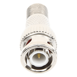 Adaptador en Linea para Video, de Conector BNC Macho a F Hembra, 50 Ohm, Níquel/Oro/Teflón.