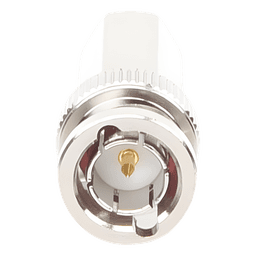 Conector BNC Macho / Ensamble Roscable / RG-59/U / 75 Ohm / 14 mm x 37.6 mm / Níquel-Oro-Delrin