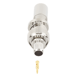 Conector BNC Macho de Anillo Plegable para Cable Belden 8281 tipo RG-59/U, Níquel/ Oro/ Delrin.