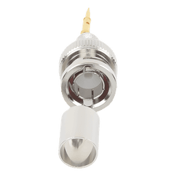 Conector BNC Macho de Anillo Plegable para Cable Belden 8281 tipo RG-59/U, Níquel/ Oro/ Delrin.