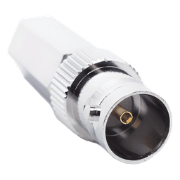 Conector BNC Hembra en 75 Ohm, Tipo Roscable para cable Coaxial RG-59/U, Níquel/ Plata/ Delrin.