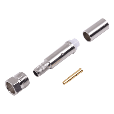 Conector FME Hembra de Anillo Plegable para Cable RG-58/U, Níquel/ Oro/ Teflón.