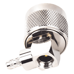 Conector Coaxial N Macho / Ángulo Recto / Anillo Plegable / Cables RG-58/U, RG-142/U, LP-195 / Níquel / Oro / Teflón