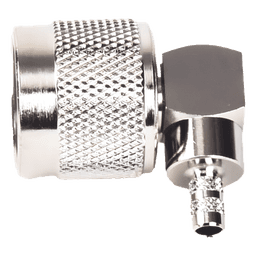 Conector Coaxial N Macho / Ángulo Recto / Anillo Plegable / Cables RG-58/U, RG-142/U, LP-195 / Níquel / Oro / Teflón