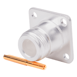 Conector N Hembra, montaje con 4 perforaciones a 18 mm