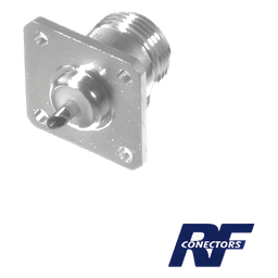 Conector N Hembra, montaje chasis de 4 perforaciones a 18 mm.