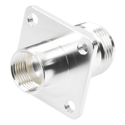 Conector N Hembra, montaje con 4 perforaciones a 18 mm.