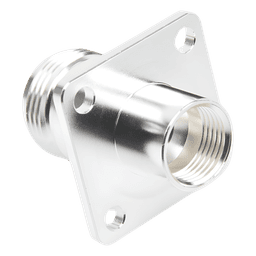 Conector N Hembra, montaje con 4 perforaciones a 18 mm.