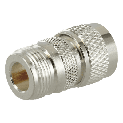 Adaptador en Línea de Conector N Hembra a UHF Macho (PL-259), Plata/ Oro/ Teflón.