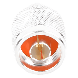Adaptador de Conector RF / N Macho a BNC Hembra / Montaje en Línea / Cuerpo Bronce Plateado / Contacto Oro / Aislante Teflón