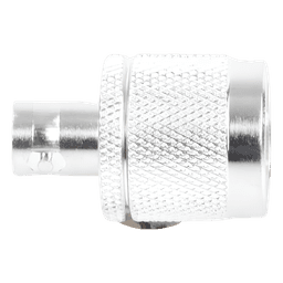 Adaptador de Conector RF / N Macho a BNC Hembra / Montaje en Línea / Cuerpo Bronce Plateado / Contacto Oro / Aislante Teflón