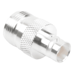 Adaptador en Línea, de Conector N Hembra a BNC Hembra, Plata/ Oro/ Teflón.