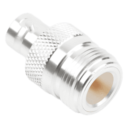 Adaptador en Línea, de Conector N Hembra a BNC Hembra, Plata/ Oro/ Teflón.