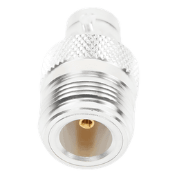Adaptador en Línea, de Conector N Hembra a BNC Hembra, Plata/ Oro/ Teflón.