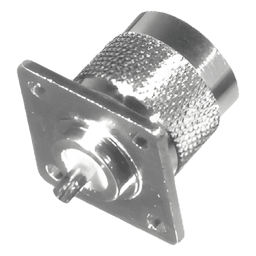 Conector N Macho, para montaje en panel con 4 perforaciones a 18 mm.