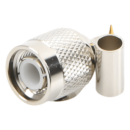 Conector Coaxial TNC Macho / Anillo Plegable / Cables RG-58/U y LMR-195 / Cuerpo Níquel / Contacto Oro / Aislante Delrin