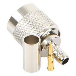 Conector Coaxial TNC Macho / Anillo Plegable / Cables RG-58/U y LMR-195 / Cuerpo Níquel / Contacto Oro / Aislante Delrin