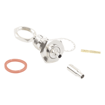 Conector TNC Hembra de montaje en Chasis tipo D Plano y anillo plegable para RG-174/U, 8216.
