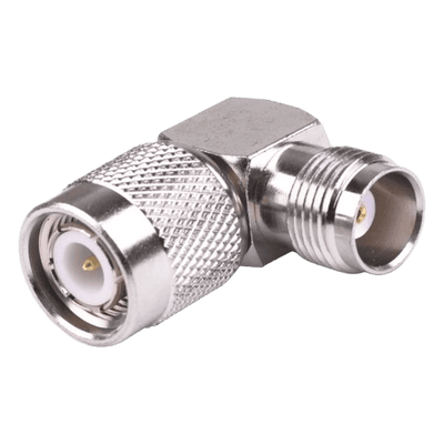  Adaptador en Ángulo Recto de Conector TNC Macho a TNC Hembra, Níquel/ Oro/ Teflón.