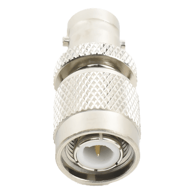 Adaptador en Línea, de Conector TNC Macho a BNC Hembra, Níquel /Oro /Teflón.