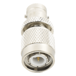 Adaptador en Línea, de Conector TNC Macho a BNC Hembra, Níquel /Oro /Teflón.