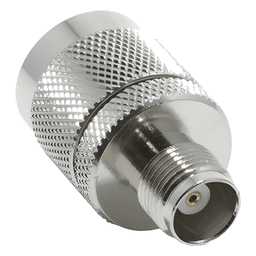 Adaptador en Línea de Conector TNC Hembra a N Macho, Níquel/ Oro/ Teflón.