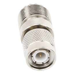 Adaptador en Línea de Conector TNC Macho a Conector UHF Hembra (SO-239), Níquel/ Oro/ Teflón.