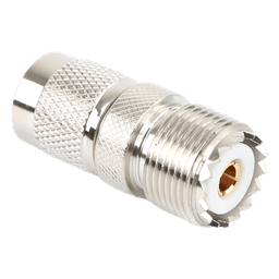 Adaptador en Línea de Conector TNC Macho a Conector UHF Hembra (SO-239), Níquel/ Oro/ Teflón.