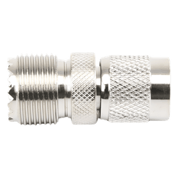 Adaptador en Línea de Conector TNC Macho a Conector UHF Hembra (SO-239), Níquel/ Oro/ Teflón.