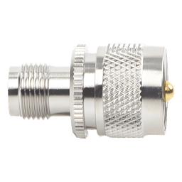 Adaptador en Línea de Conector TNC Hembra a UHF Macho (PL-259), Níquel/ Oro/ Teflón.