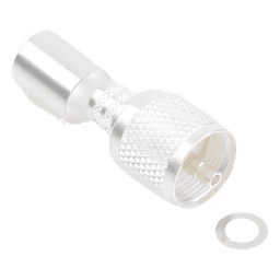 Conector UHF Macho / Anillo Plegable Largo / Cuerpo Bronce Plateado / Aislante Teflón / Cables RG-8/U, RG-214/U, Belden 8268