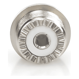 Conector UHF Hembra / Montaje Frontal en Panel D Plano / Cuerpo Zinc Niquelado / Contacto Plateado / Aislante Baquelita / Soldable