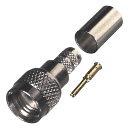 Conector Mini-UHF Macho de Anillo Plegable para PROFLEX, Níquel/ Oro/ Delrin.
