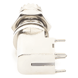 Conector Mini UHF Hembra / Montaje en PCB / Soldable / Cuerpo y Contacto de Estaño / Aislante de Polipropileno